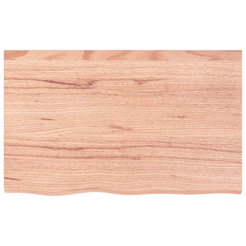 Encimera baño madera maciza tratada marrón claro 80x50x(2-4)