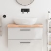 Encimera de baño madera maciza sin tratar 80x30x(2-6) cm