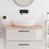 Encimera de baño madera maciza tratada marrón claro 80x60x2