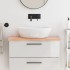Encimera baño madera maciza tratada marrón claro 80x40x(2-4)