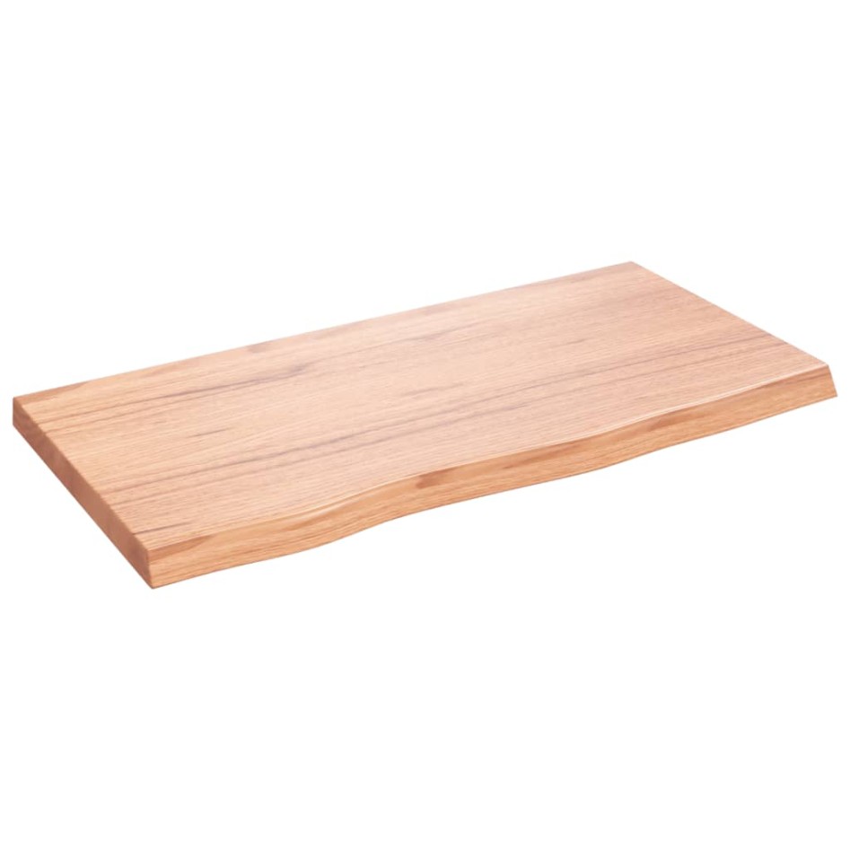 Encimera baño madera maciza tratada marrón claro 80x40x(2-4)
