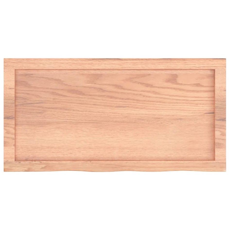 Encimera baño madera maciza tratada marrón claro 80x40x(2-4)