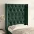 Cabecero con orejas de terciopelo verde oscuro 83x16x118/128