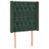 Cabecero con orejas de terciopelo verde oscuro 83x16x118/128