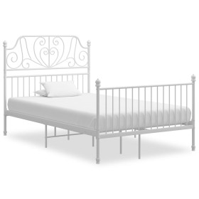 Estructura de cama de metal blanco 120x200