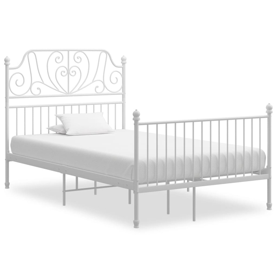 Estructura de cama de metal blanco 120x200