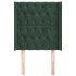 Cabecero con orejas de terciopelo verde oscuro 83x16x118/128