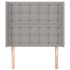 Cabecero con orejas de tela gris claro 93x16x118/128