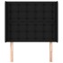 Cabecero con orejas de tela negro 103x16x118/128