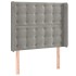 Cabecero con orejas de terciopelo gris claro 83x16x118/128