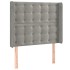 Cabecero con orejas de terciopelo gris claro 93x16x118/128