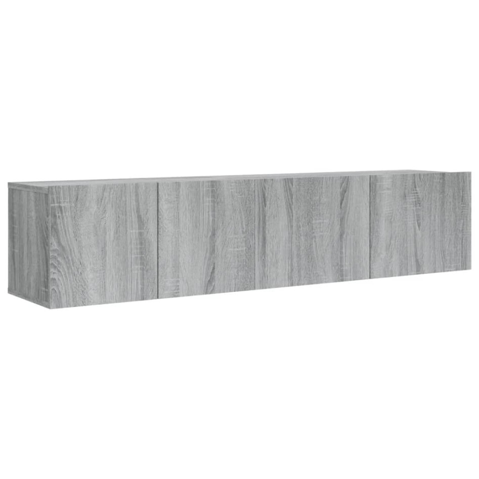 Set de muebles para TV 2 pzas madera contrachapada gris