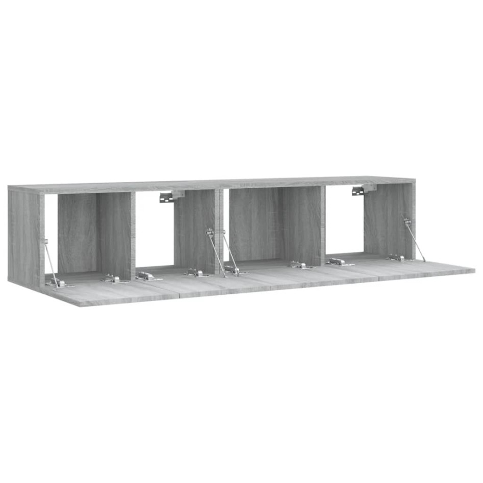 Set de muebles para TV 2 pzas madera contrachapada gris