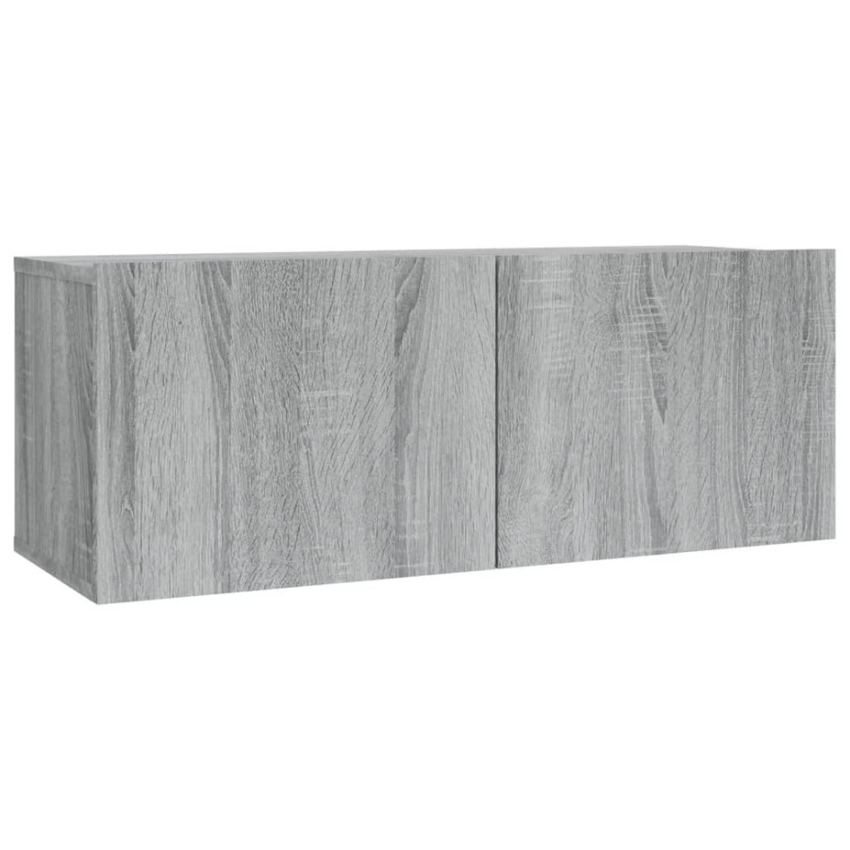 Set de muebles para TV 2 pzas madera contrachapada gris