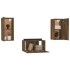 Set de muebles de TV 3 pzas madera contrachapada roble