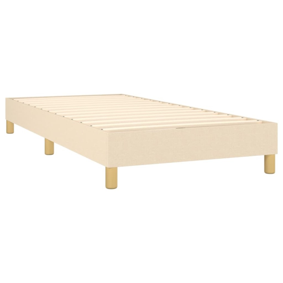 Estructura de cama sin colchón tela crema 100x200