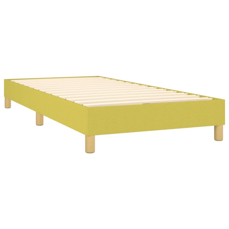 Estructura de cama sin colchón tela verde 100x200
