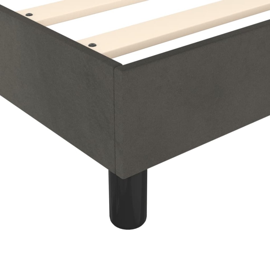 Estructura de cama sin colchón terciopelo gris oscuro 80x200
