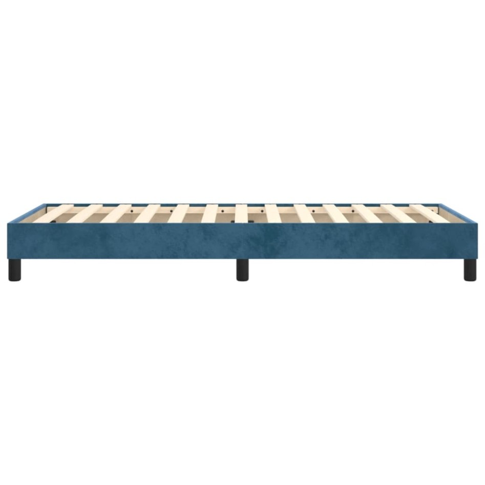 Estructura de cama sin colchón terciopelo azul oscuro 80x200