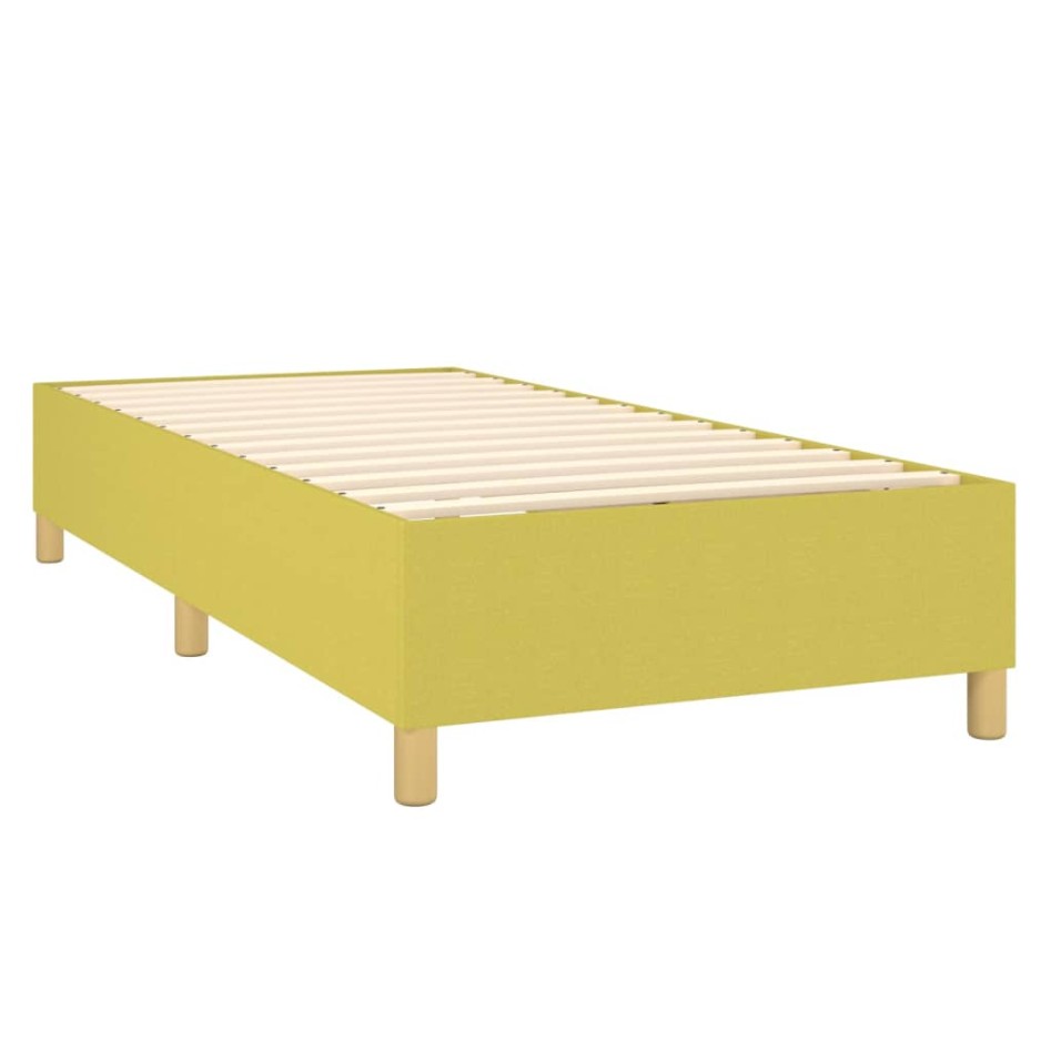 Estructura de cama sin colchón tela verde 90x200
