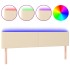 Cabecero con LED de tela color crema 200x5x78/88