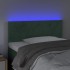 Cabecero con LED de terciopelo verde oscuro 90x5x78/88