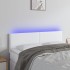 Cabecero con LED cuero sintético blanco 144x5x78/88