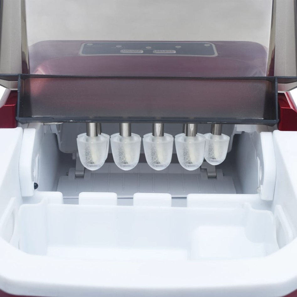 Máquina para hacer cubitos de hielo rojo 1,4 L 15 kg / 24
