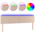 Cabecero con LED cuero sintético color capuchino 180x5x78/88