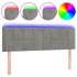 Cabecero con LED de terciopelo gris claro 144x5x78/88