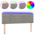 Cabecero con LED de terciopelo gris claro 144x5x78/88