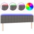Cabecero con LED cuero sintético gris 160x5x78/88