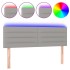 Cabecero con LED de tela gris claro 144x5x78/88