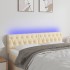 Cabecero con LED de tela color crema 144x7x78/88