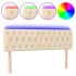 Cabecero con LED de tela color crema 144x7x78/88
