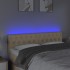 Cabecero con LED de tela color crema 144x7x78/88