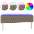 Cabecero con LED de tela gris taupe 180x7x78/88