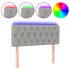 Cabecero con LED de tela gris claro 90x7x78/88