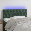 Cabecero con LED de terciopelo verde oscuro 100x7x78/88 cm