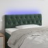 Cabecero con LED de terciopelo verde oscuro 90x7x78/88