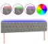 Cabecero con LED de terciopelo gris claro 180x7x78/88