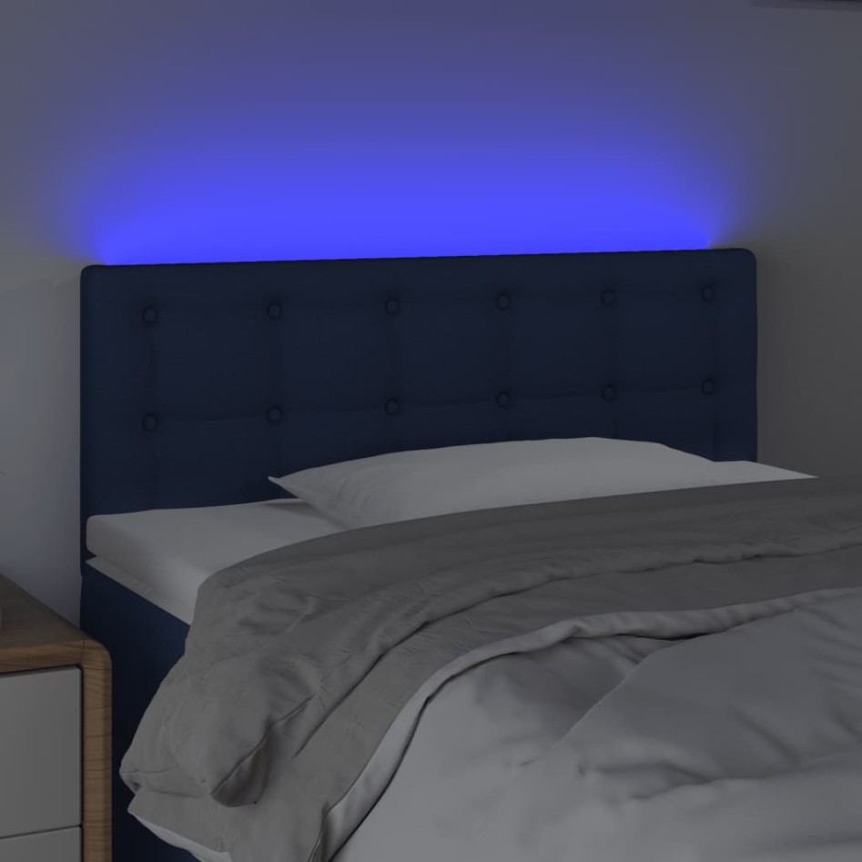 Cabecero con LED de tela azul 90x5x78/88