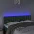 Cabecero con LED de terciopelo gris oscuro 144x5x78/88
