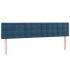 Cabecero con LED de terciopelo azul oscuro 180x5x78/88