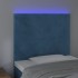 Cabecero con luces LED terciopelo azul oscuro 100x5x118/128