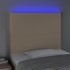 Cabecero con luces LED tela crema 90x5x118/128