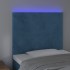 Cabecero con luces LED terciopelo azul oscuro 80x5x118/128