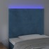 Cabecero con luces LED terciopelo azul oscuro 90x5x118/128