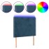 Cabecero con luces LED terciopelo azul oscuro 100x5x118/128