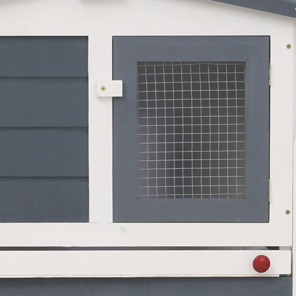 Jaula de animales grande madera gris y blanco 204x45x85